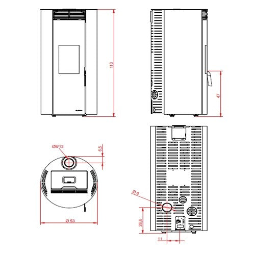 Poêle à granulés Palazzetti Ecofire Emily TC US Pro 2 | 9 kW