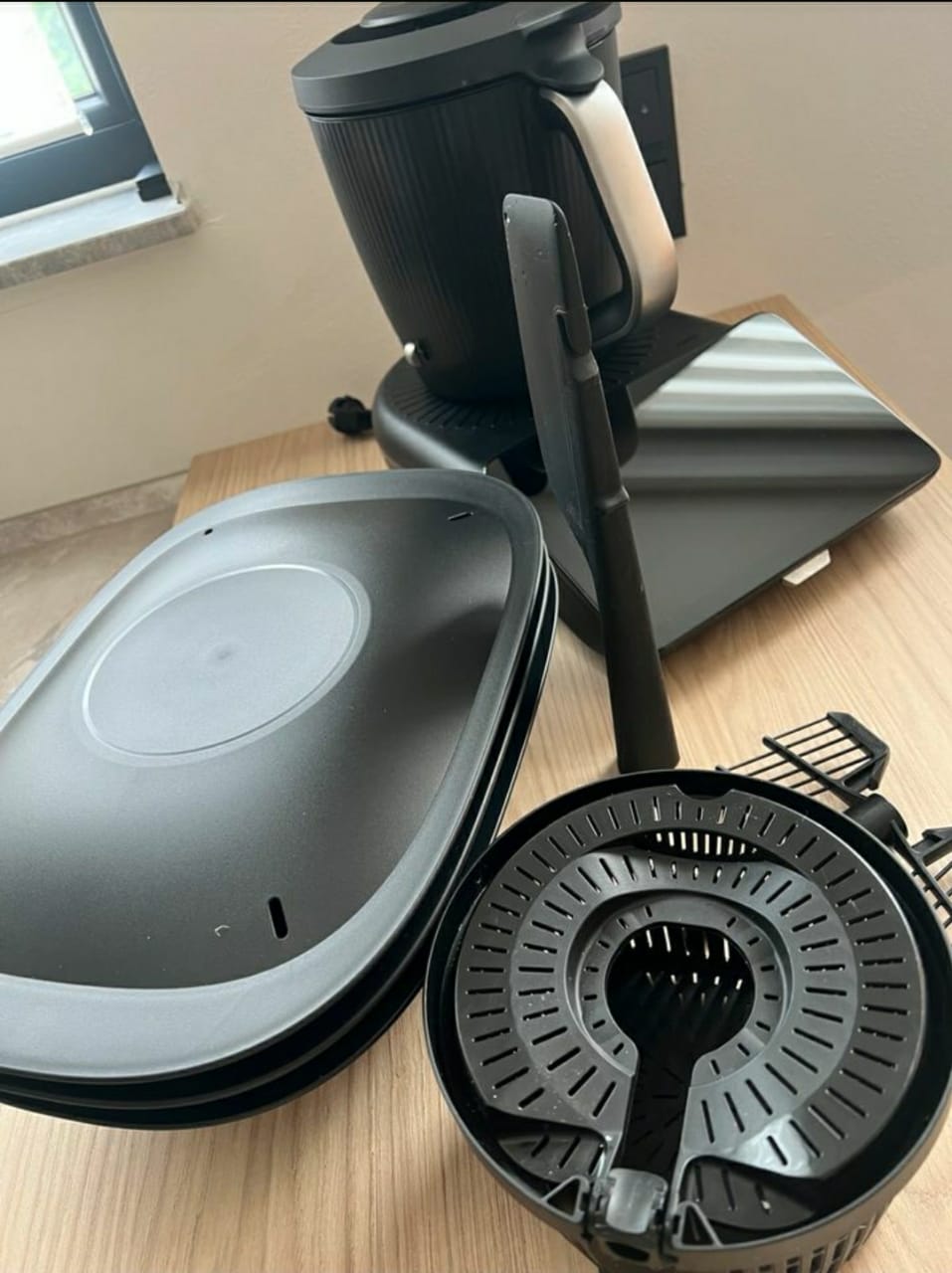 Coolina Planche coulissante de qualité supérieure pour Thermomix - Compatible avec TM7 - Patins de qualité supérieure - En acrylique (noir)