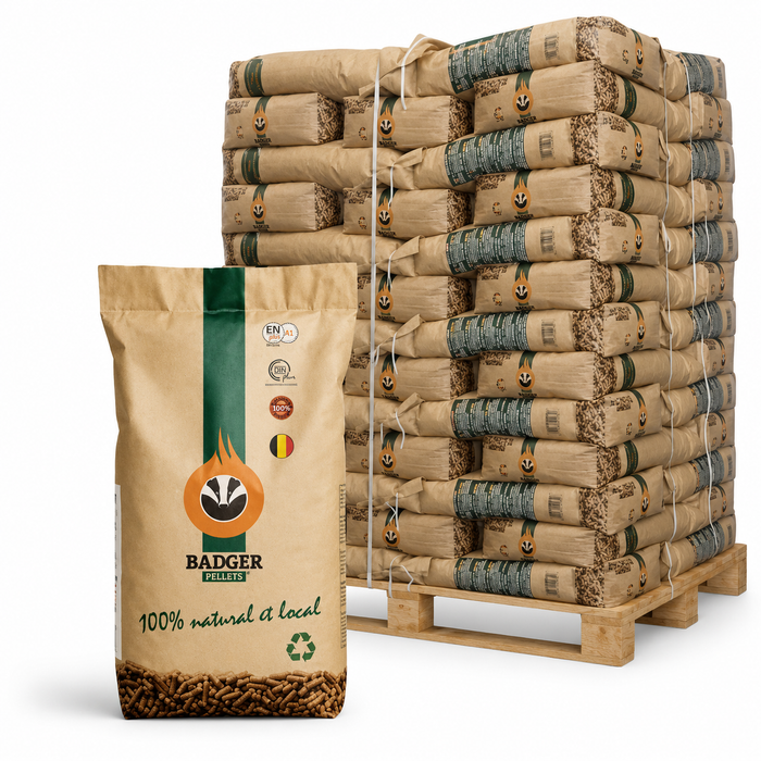 BADGER Holzpellets – palette de 65 sacs de 15kg
